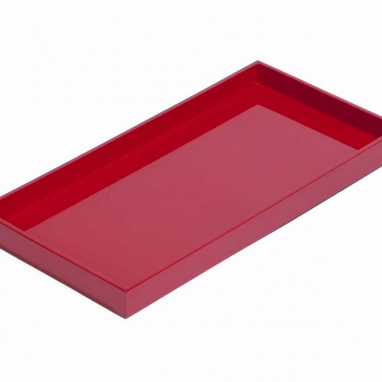 Red Rectangular Deep Lacquer Tray - Place Settings Event Hire London & UK